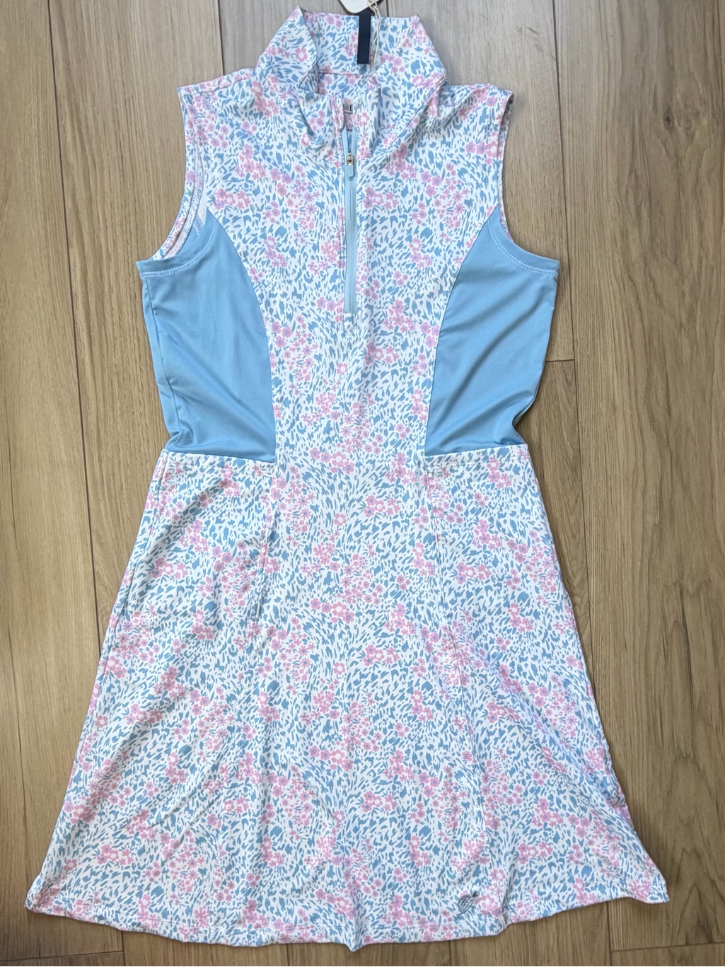 Torina Sportswear Birdie Bliss Sleeveless Floral Golf Dress Pink/Blue Pockets